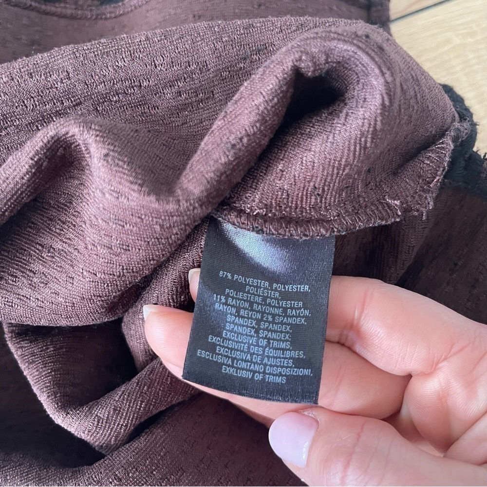 Anthropologie Maeve Meridian Boho Midi Dress Texture Racerback Black Brown Small - Picture 14 of 16